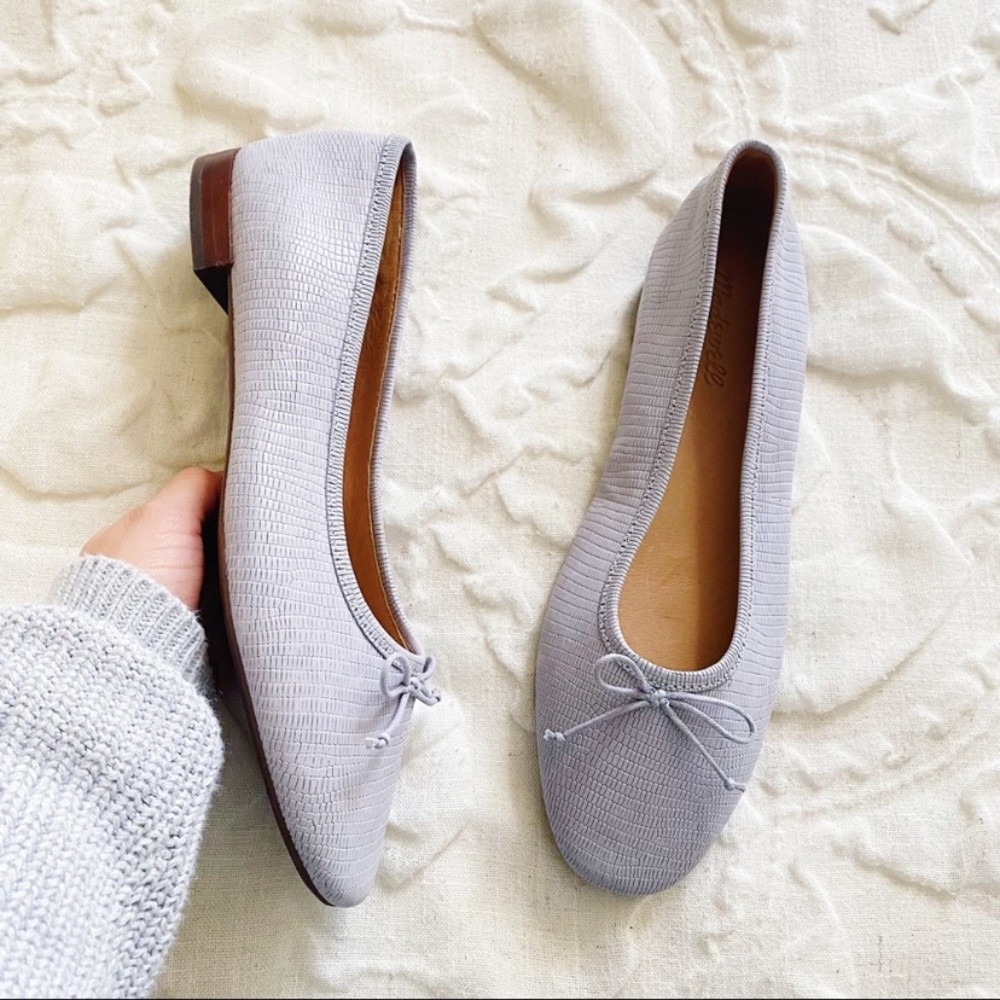 Madewell Light Gray Textured Ballet Flats - Picture 4 of 6